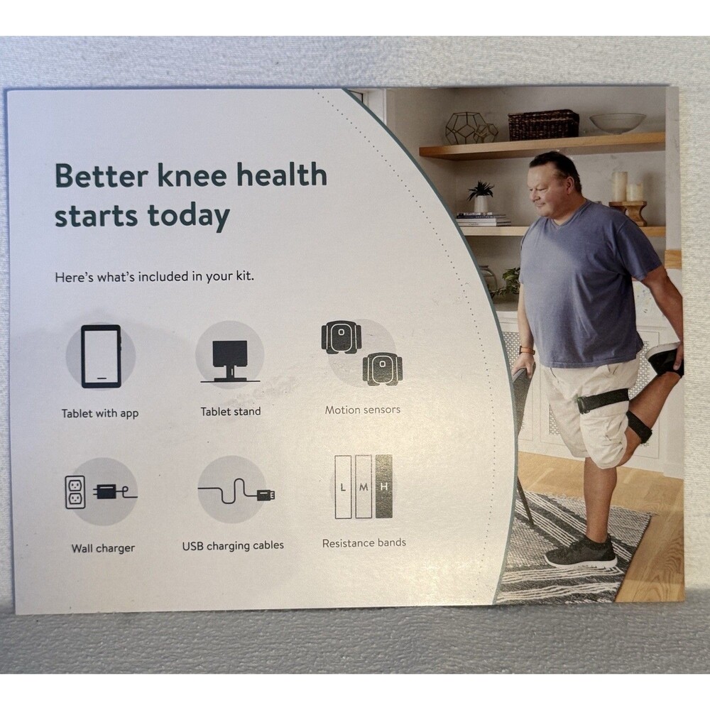 Hinge Health Knee Health Kit Tablet Motion Sensors Resistance Bands Charger